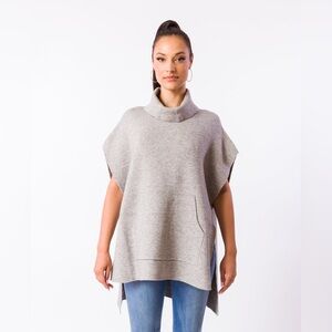 Kerisma Heather gray cowl neck poncho style sweater with kangaroo pocket